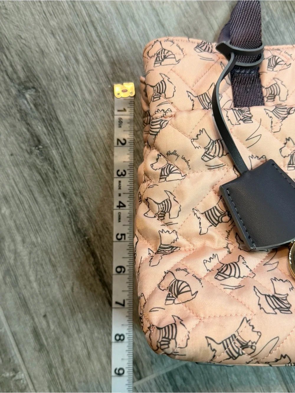 Radley London Designer Purse, Handbag, Pink Signature Dog Quilted Pattern